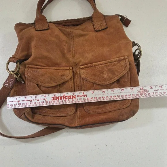 Fossil Long Live Vintage 1954 Brown Leather Crossbody Satchel Bag Cognac - Picture 7 of 8